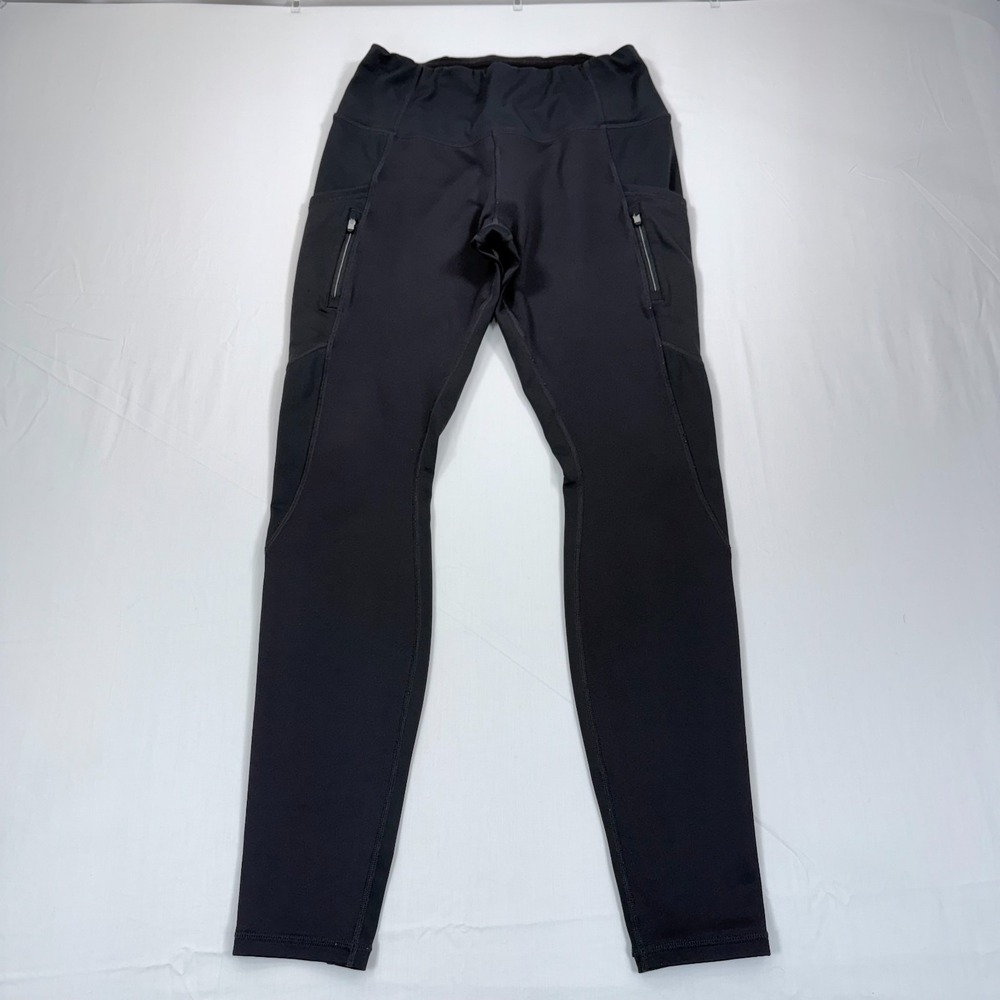 Athleta High Traverse Tight Athletic Leggings Women Small Black Stretch Gym Yoga